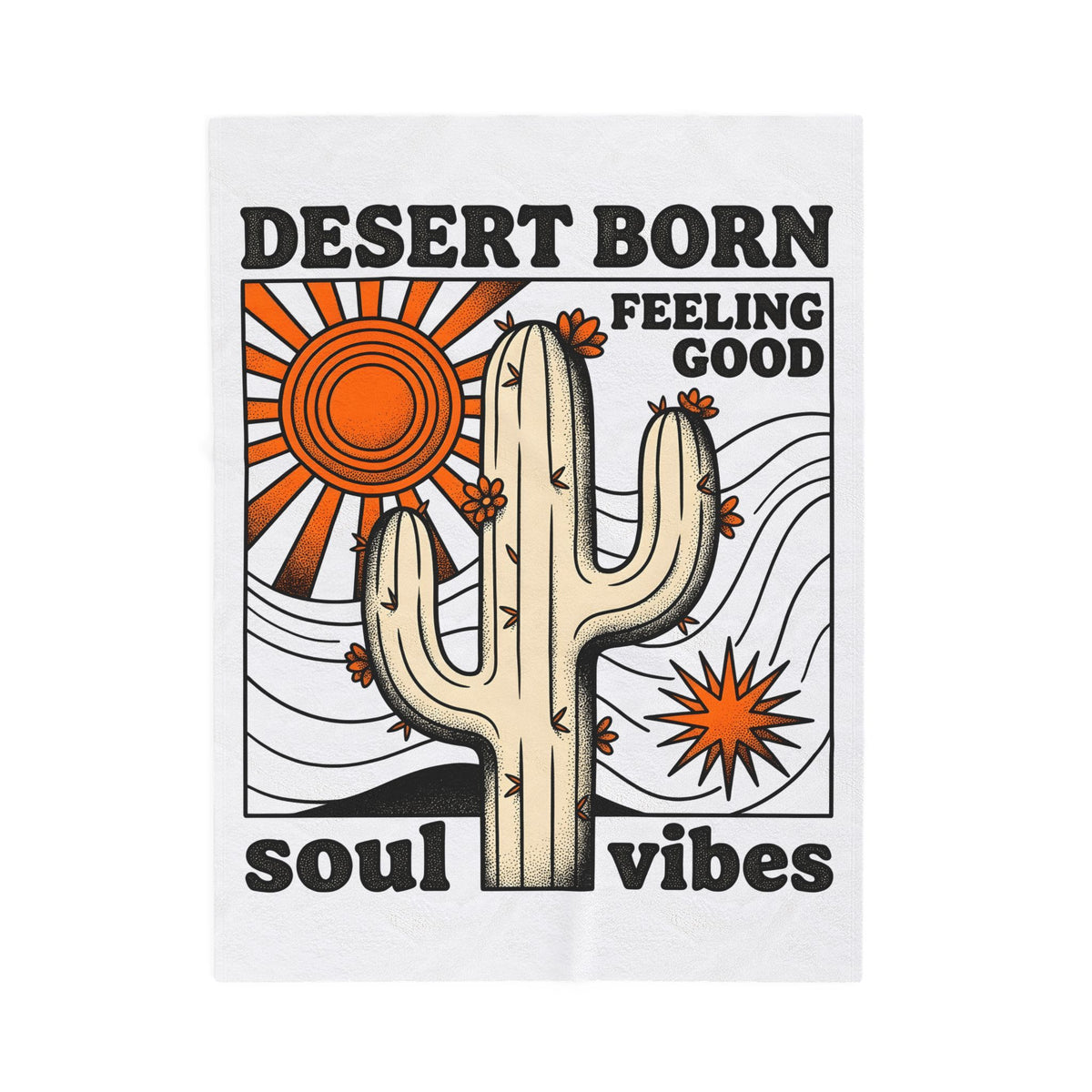 Desert Plant Art Blanket Boho Arizona Gift Women Hand Drawn Blanket Cactus Blanket Bohemian Enthusiast Illustrated Blanket Southwestern Graphic