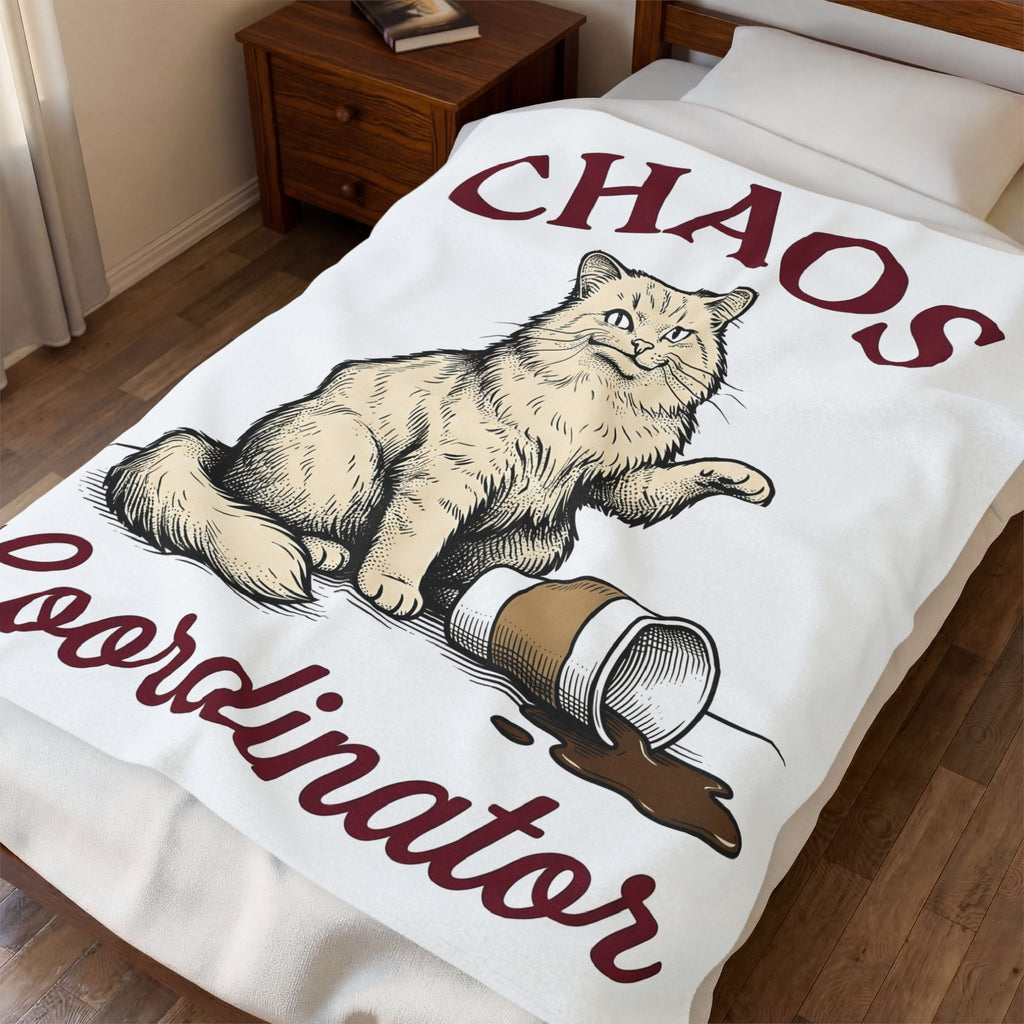 Fluffy Cat Cat Humor Gift Hand Drawn Kitten Cat Fan Feline Funny Vintage Coffee Blanket
