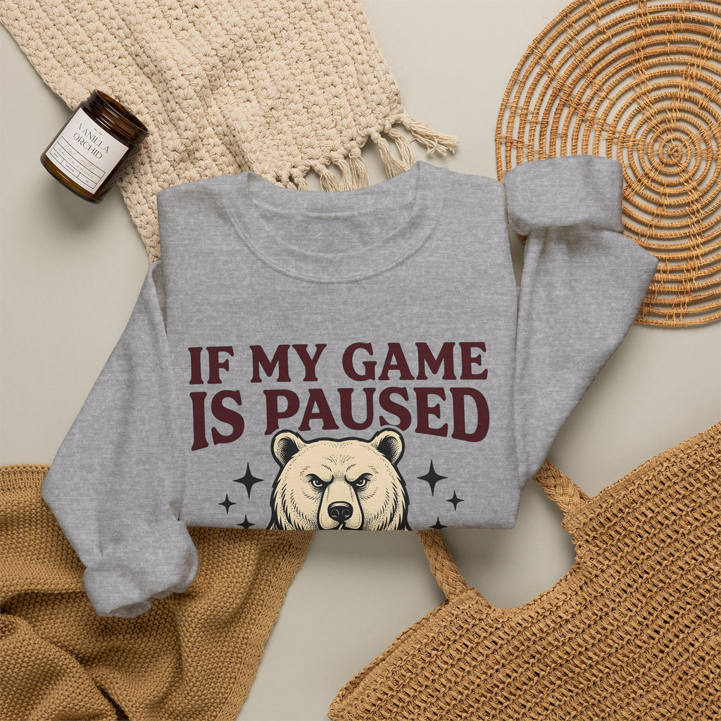 Gamer Bear Gaming Creature Gift Cartoon Teddy Gamer Fan Comic Creature Old School Controller Sweatshirt