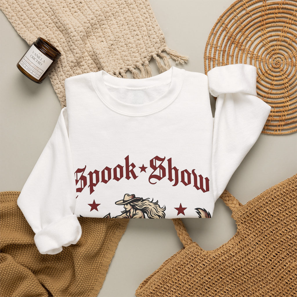 Cowgirl Kitten Halloween Rodeo Gift Farmhouse Kitten Horror Fan Rustic Rodeo Nostalgic Twinkles Sweatshirt