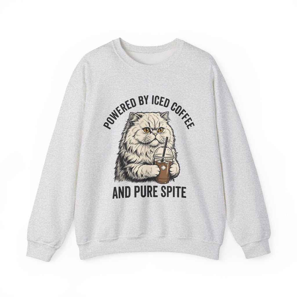 Persian Cat Coffee Sweatshirt Coffee Animals Gift Women Hand Drawn Sweatshirt Persian Cat Sweatshirt Coffee Fan Illustrated Sweatshirt Pet Graphic Vintage Iced