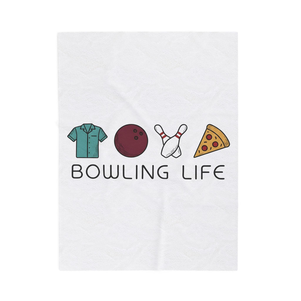 Bowling Symbols Bowling Cuisine Gift Hand Drawn Bowling Icons T Blanket