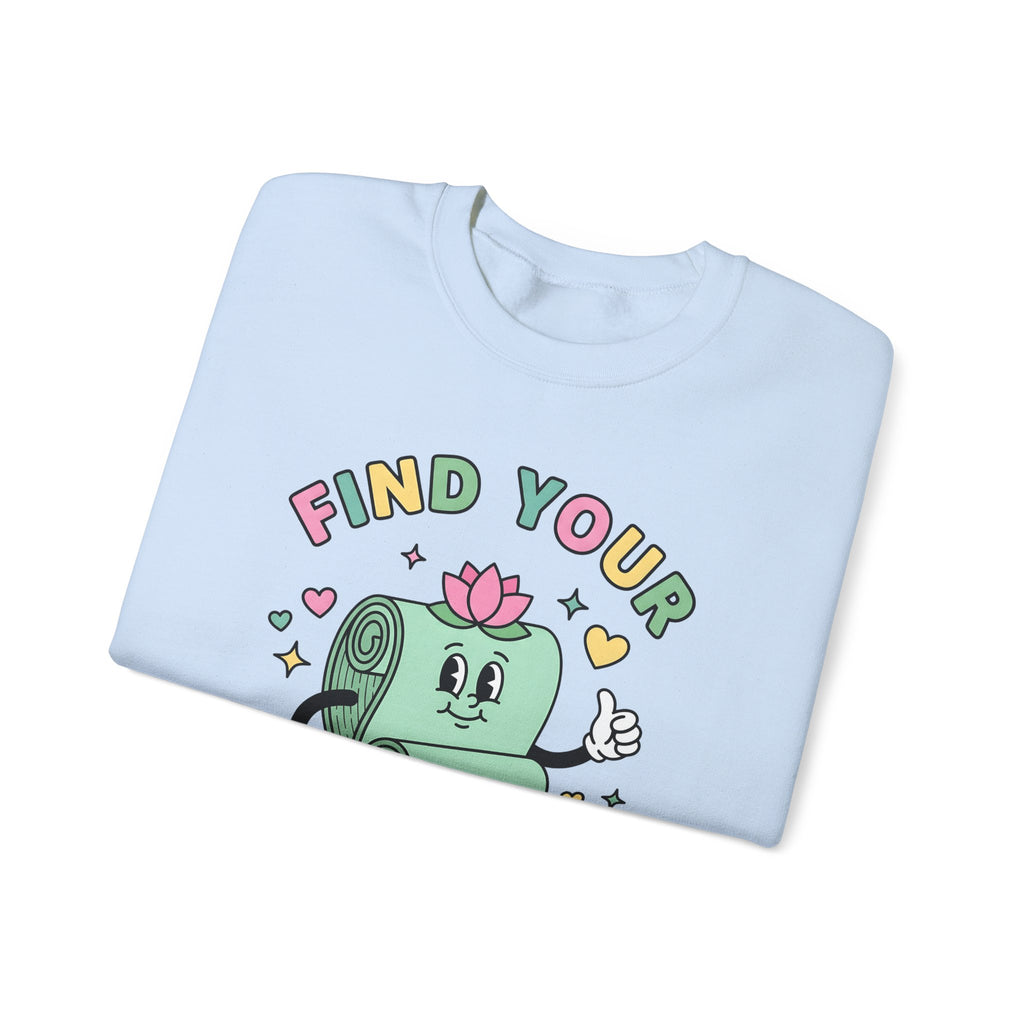 Workout Mat Design Sweatshirt Yoga Relaxation Gift Women Doodle Sweatshirt Exercise Mat Sweatshirt Yoga Enthusiast Hand Drawn Sweatshirt Calming Illustration