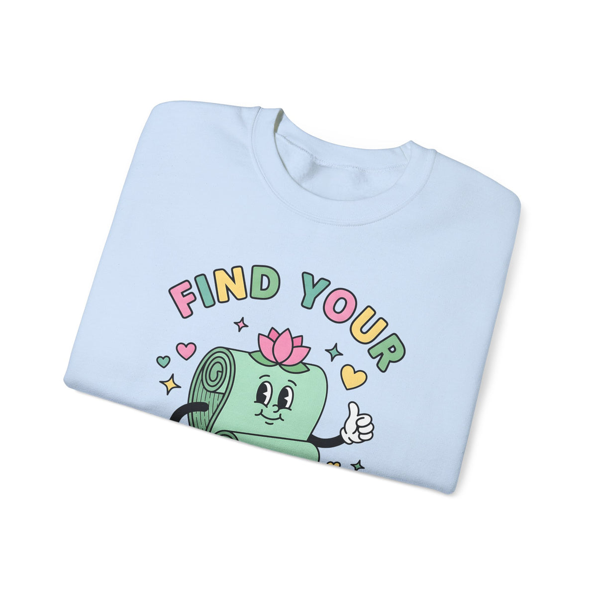 Workout Mat Design Sweatshirt Yoga Relaxation Gift Women Doodle Sweatshirt Exercise Mat Sweatshirt Yoga Enthusiast Hand Drawn Sweatshirt Calming Illustration