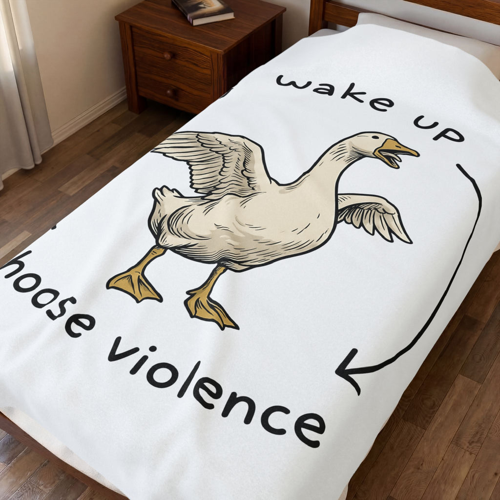 Upset Goose Blanket Funny Creatures Gift Women Graphic Blanket Goose Blanket Humor Fan Illustration Blanket Beast Graphic Ink Shafts Blanket