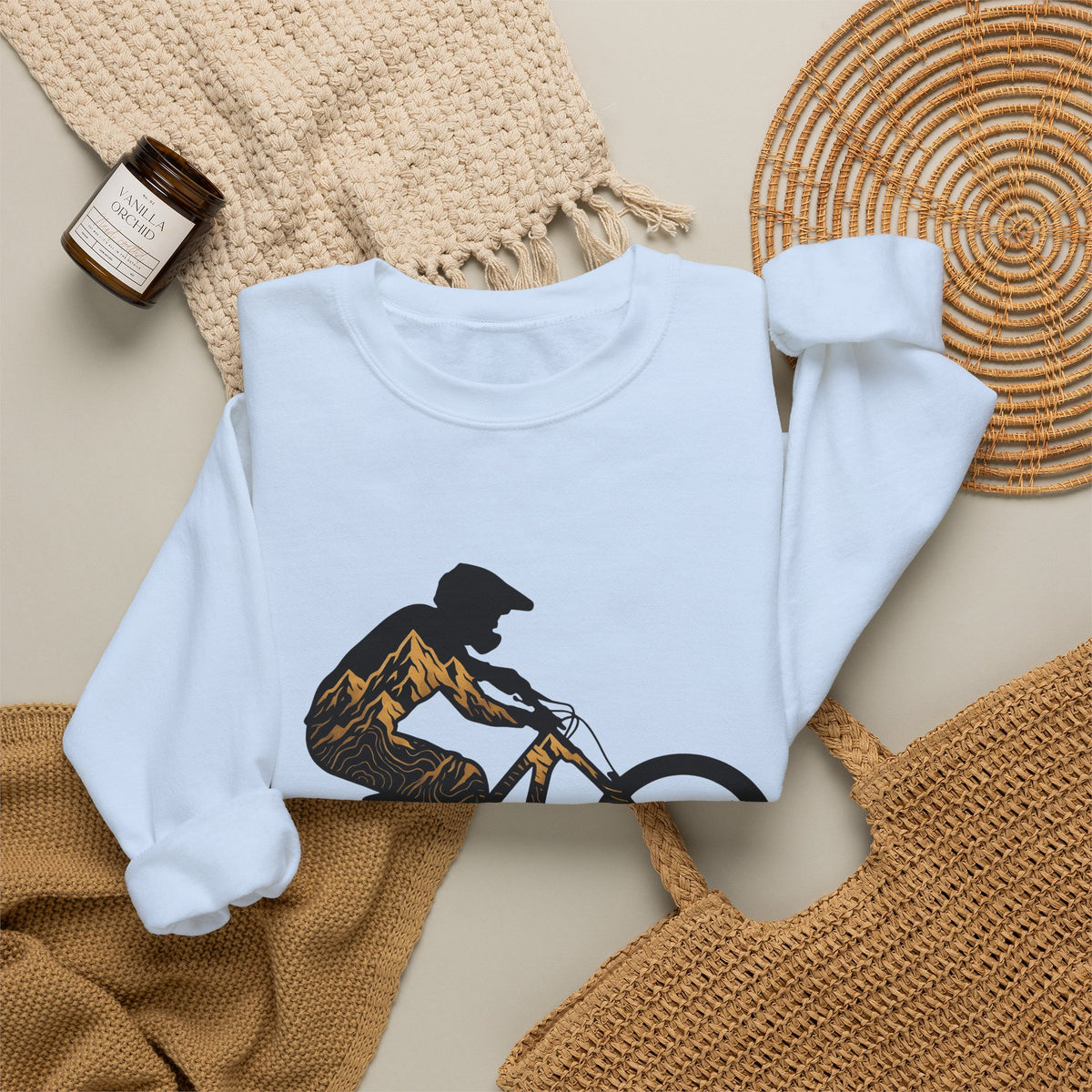 Bike Rider Sweatshirt Sports & Activities Camping Gift Women Exploration Sweatshirt Cyclist Sweatshirt Athlete Enthusiast Abstract Sweatshirt Outdoor Graphic