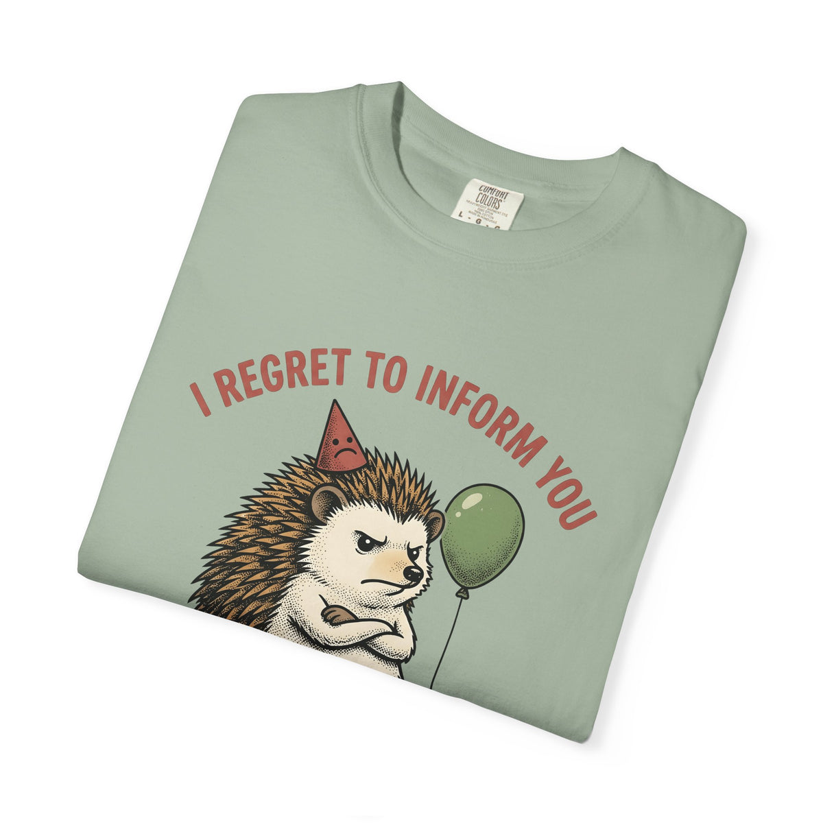 Hedgehog Art T-Shirt Funny Creatures Gift Women Whimsical T-Shirt Porcupine T-Shirt Humor Fan Cartoon T-Shirt Animal Graphic Sketch Balloon T-Shirt