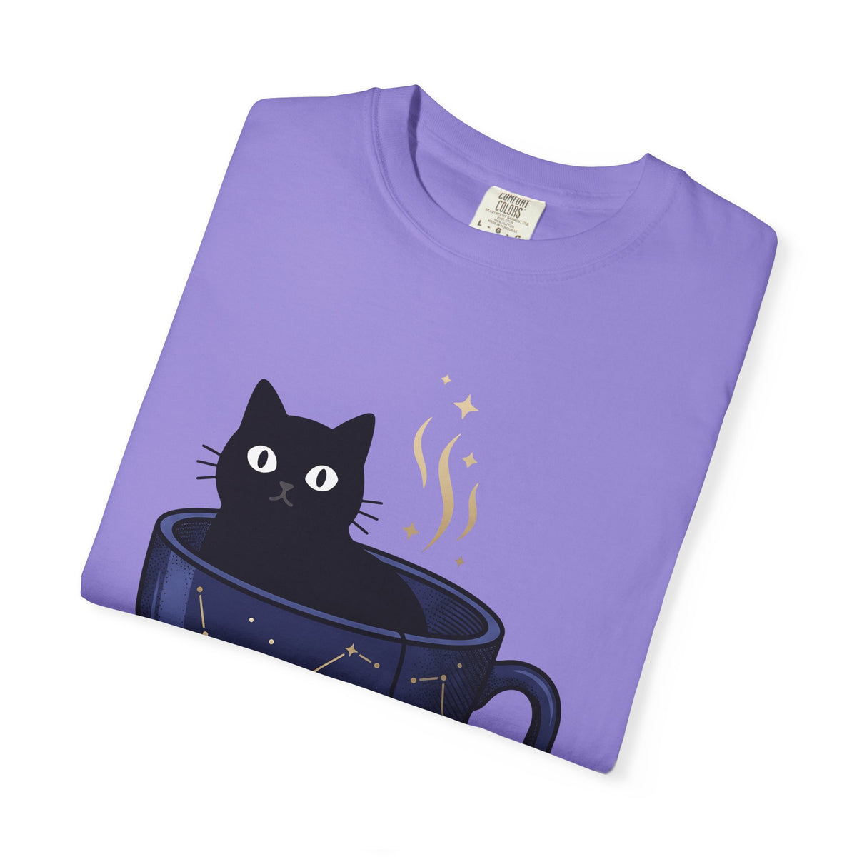 Black Feline Tea Cup T-Shirt Cat Gift Women Signs Gift Women Cute T-Shirt Cat T-Shirt T-Shirt Cat Fan Kitty T-Shirt Adorable T-Shirt Zodiac Graphic T-Shirt