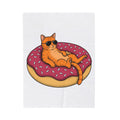 Feline Donut Blanket Cat Cuisine Gift Women Animated Blanket Cat Blanket Cat Fan Kitty Blanket Food Graphic Classic Glasses Blanket