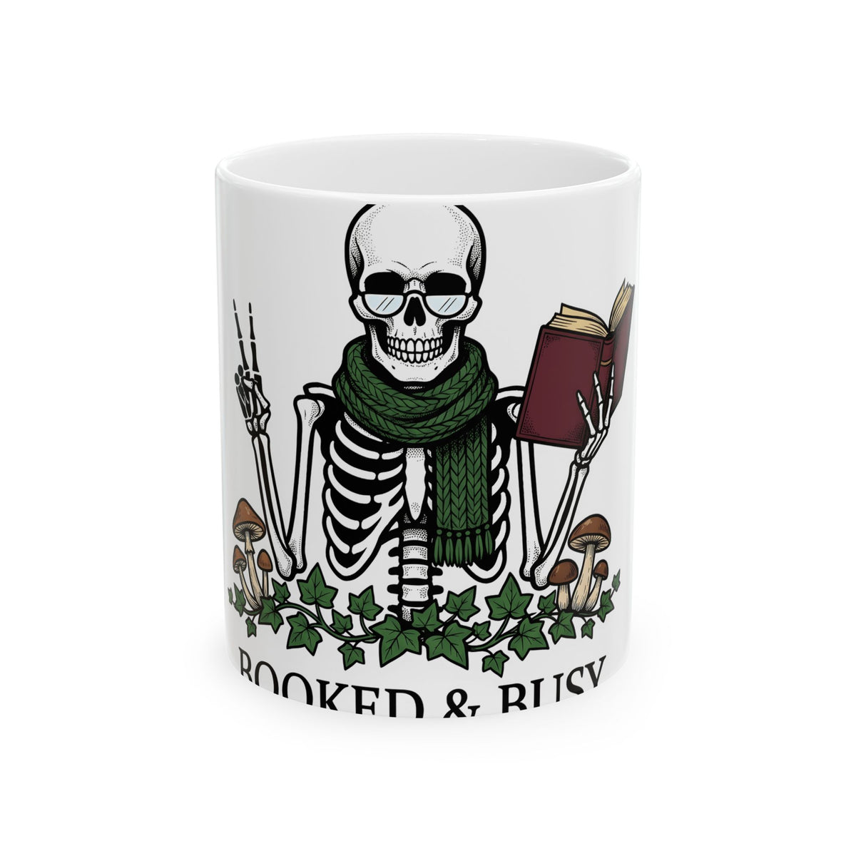 Skull Story Mug Funny Fall Gift Women Cartoon Mug Skull Mug Humor Fan Comic Mug Autumn Graphic Classic Wild Mushrooms Mug