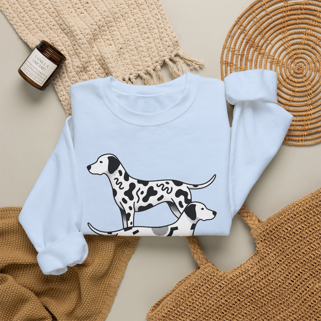 Dalmatian Sweatshirt Dog Fauna Gift Women Flat Sweatshirt Dalmatian Sweatshirt Dog Fan Graphic Design Illustration Sketch Spot Design Sweatshirt