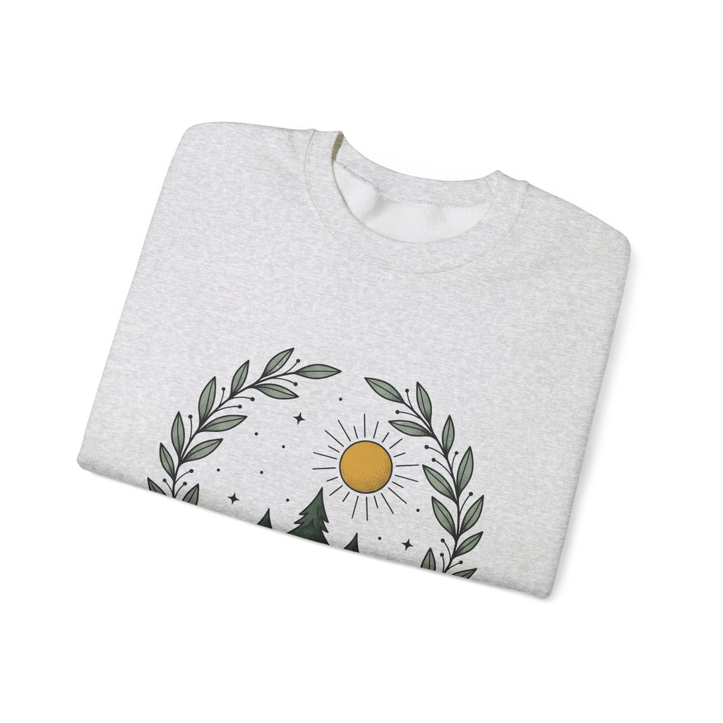 Fir Tree Sweatshirt Nature Wilderness Gift Women Leaf Sweatshirt Pine Sweatshirt Outdoors Enthusiast Foliage Sweatshirt Bush Graphic Outline Bright Sun Sweatshirt