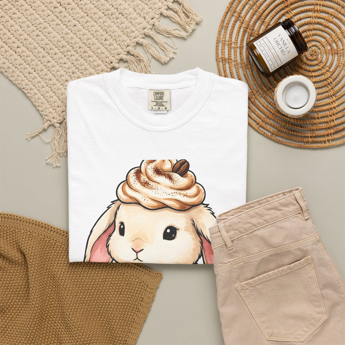 Bunny Espresso T-Shirt Coffee Wildlife Gift Women Adorable T-Shirt Rabbit Coffee T-Shirt Coffee Fan Animal Graphic T-Shirt Painterly Froth T-Shirt