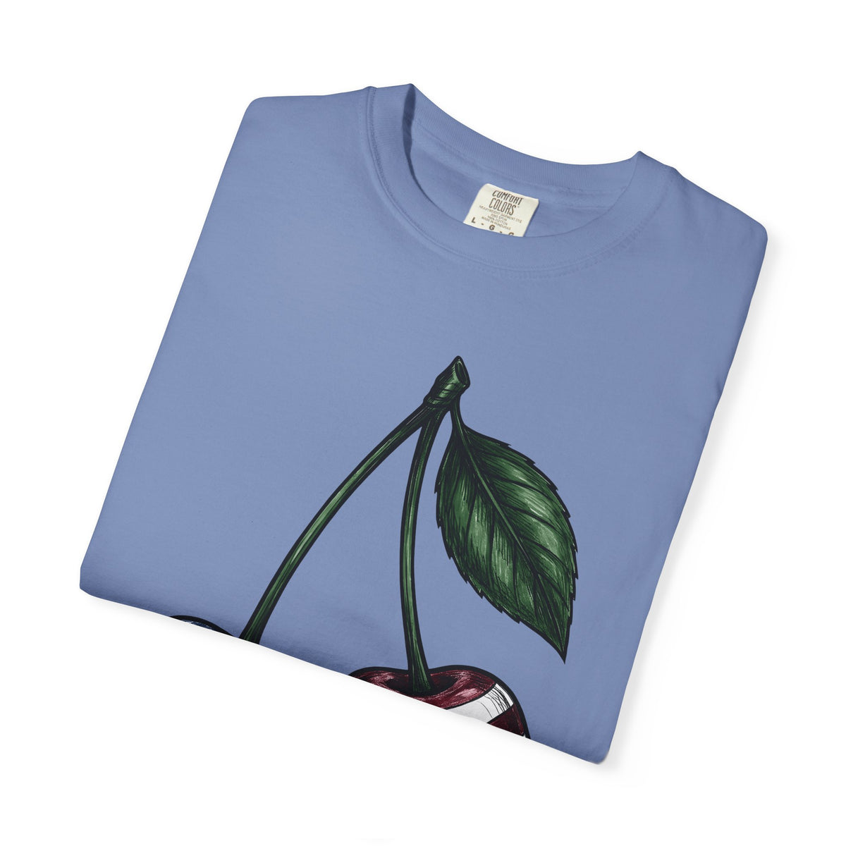 Patriotic Cherries T-Shirt America Fruit Gift Women Hand Drawn T-Shirt Cherries T-Shirt American Enthusiast Illustrated Graphic Vintage Leaf