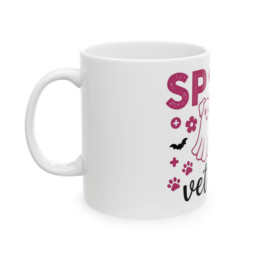 Spooky Dog Cat Mug Vet Tech Holiday Gift Women Adorable Mug Halloween Cat Mug Veterinary Technician Fan Cute Mug Christmas Graphic