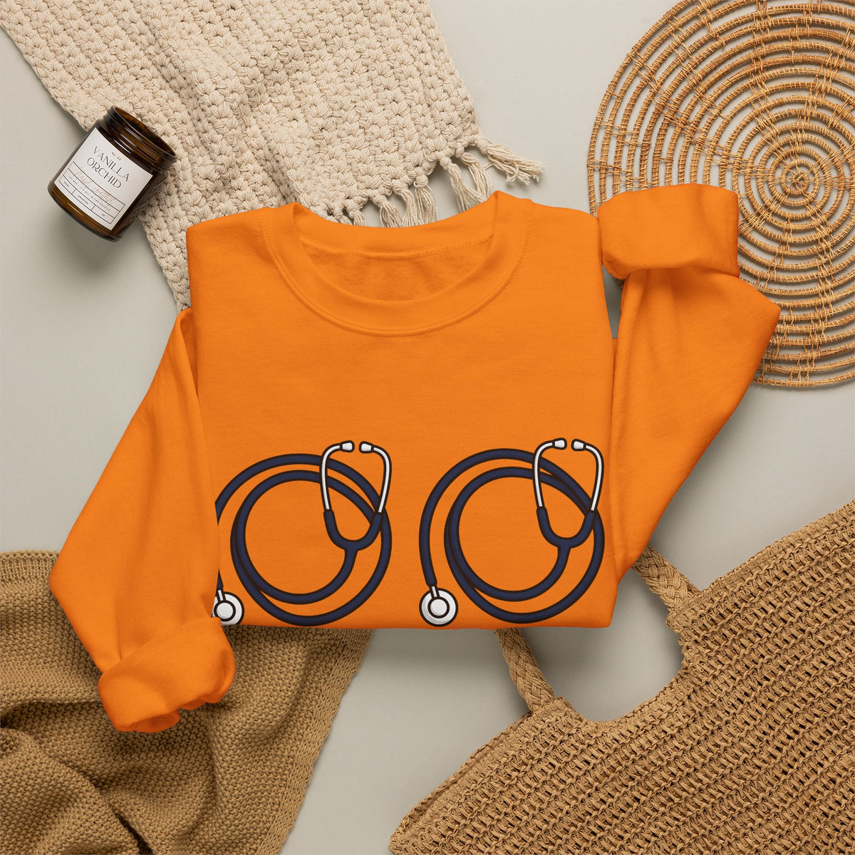 Stethoscope Print Sweatshirt Nurses Medical Gift Women Simple Sweatshirt Medical Device Sweatshirt Nurse Practitioner Enthusiast Minimalist Sweatshirt Clinical