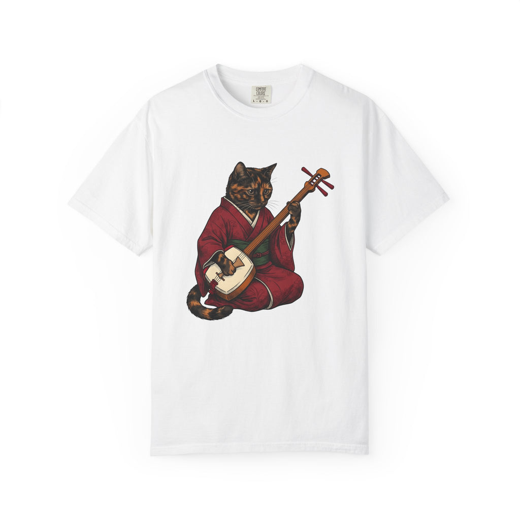 Yukata Cat T-Shirt Cat Sound Gift Women Asian Art T-Shirt Cat T-Shirt Feline Fan Japanese Art T-Shirt Music Graphic Hand Drawn Piano T-Shirt