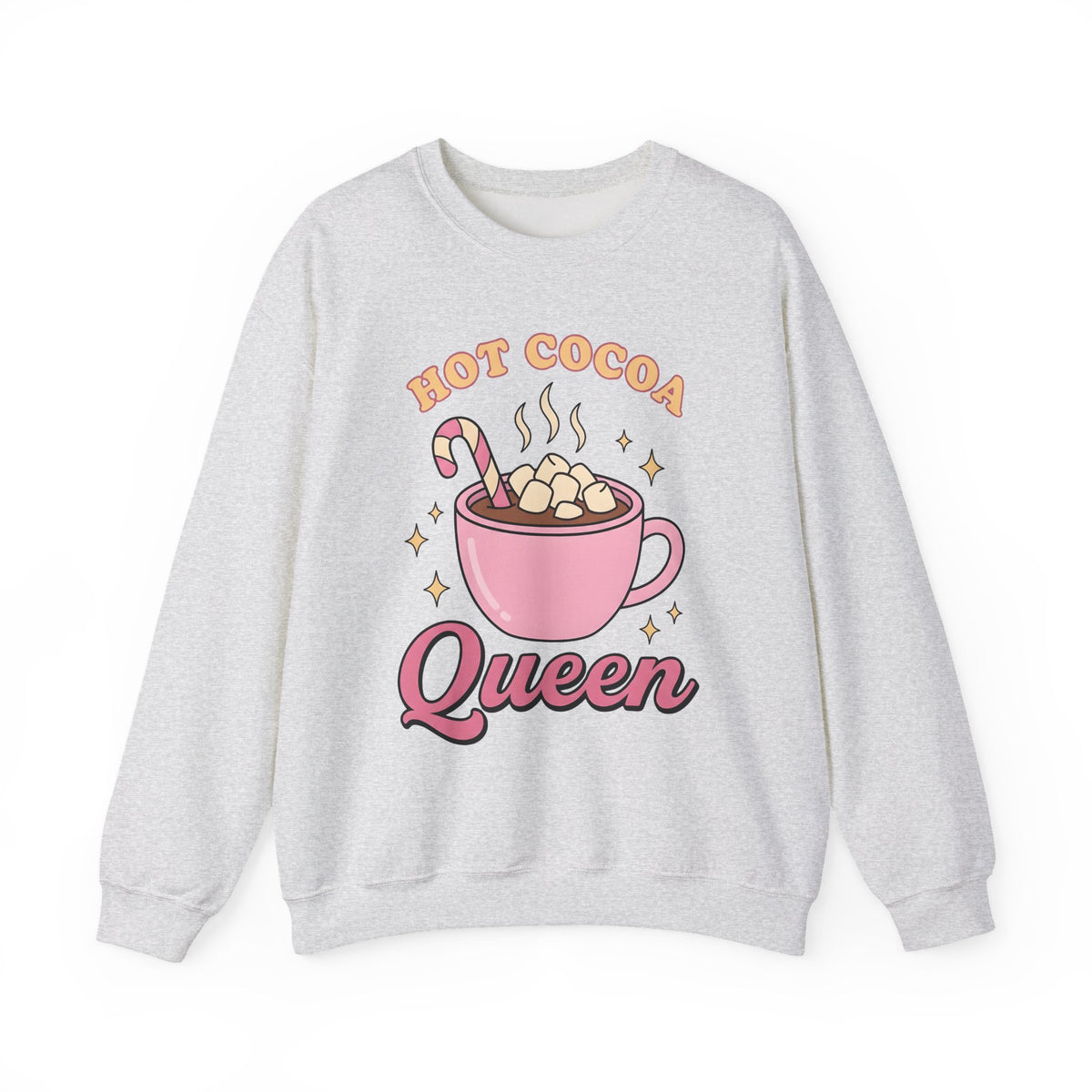 Hot Chocolate Cup Cocoa Winter Gift Line Mug Chocolate Fan Drawing Nostalgic White Marshmallows Sweatshirt