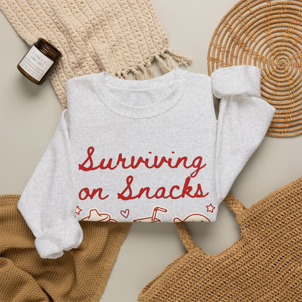 Snack Sketches Sweatshirt Moms Parenting Gift Women Fun Sweatshirt Food Illustrations Sweatshirt Motherhood Fan Cute Graphic Parenting Graphic Clean Teddy