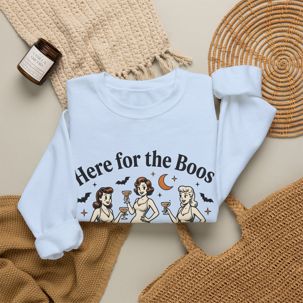 Vintage Ghost Ladies Sweatshirt Halloween Celebration Gift Women Retro Sweatshirt Ghostly Sweatshirt Horror Fan Spooky Sweatshirt Party Graphic Design Graphic
