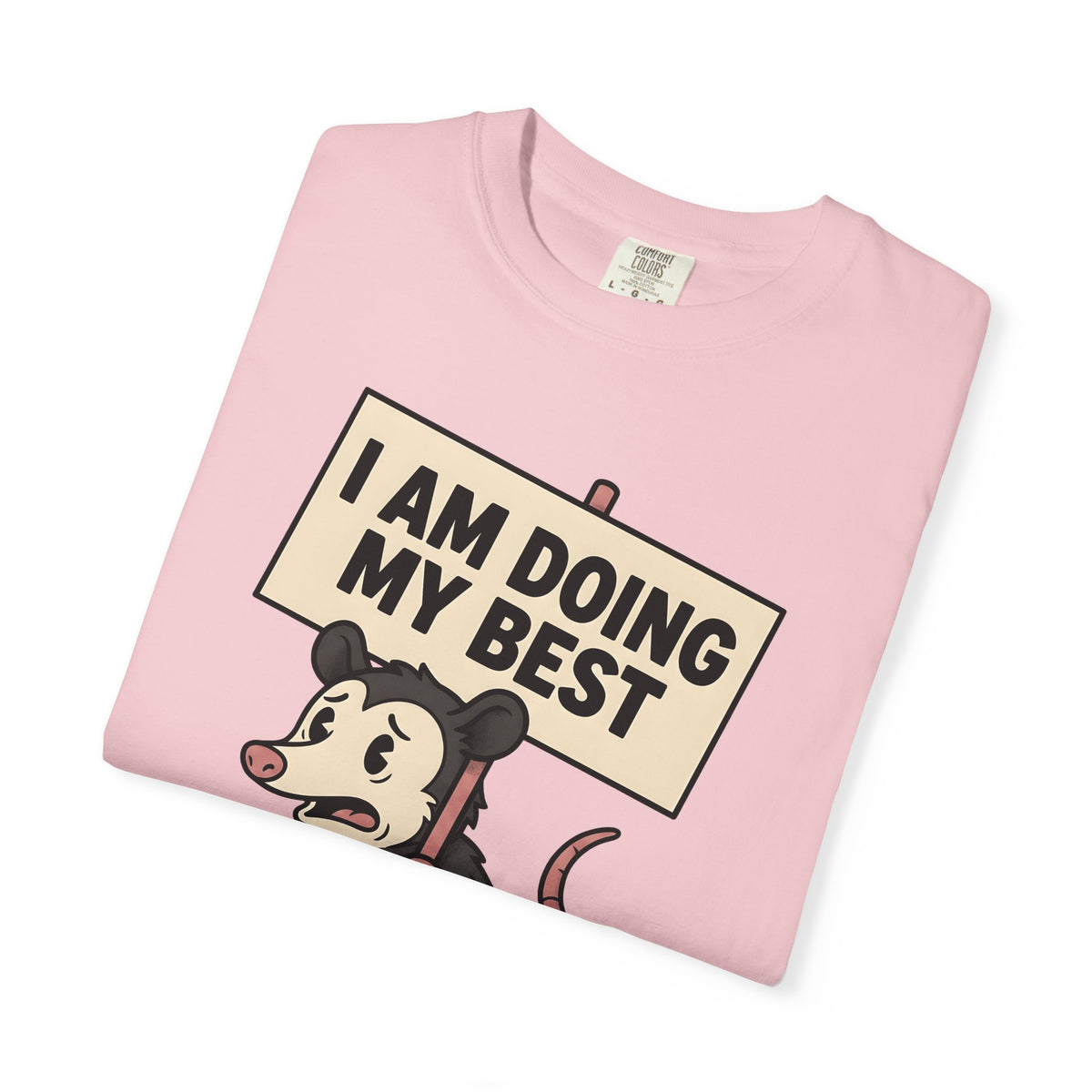 Possum Drawing T-Shirt Funny Creatures Gift Women Animated T-Shirt Opossum T-Shirt Humor Fan Cartoon T-Shirt Animal Graphic Doodle Demonstration