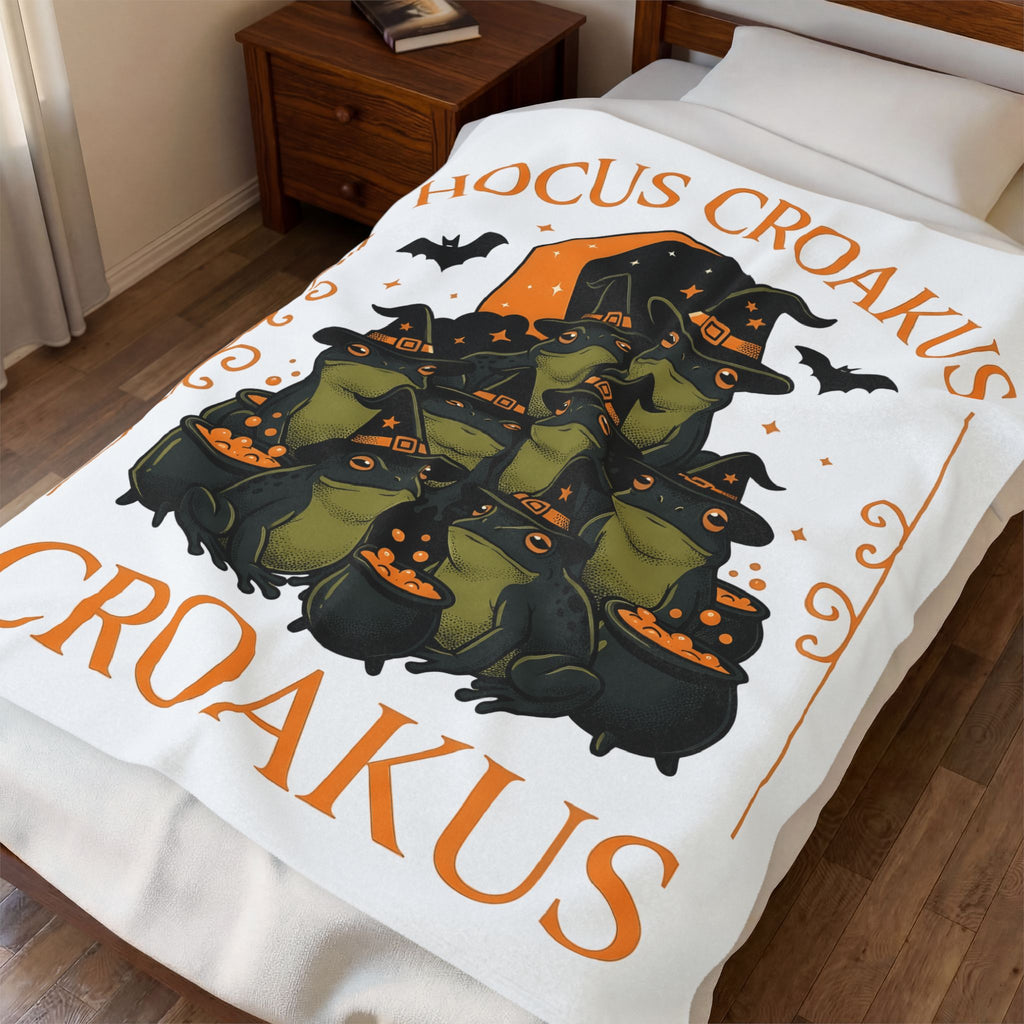 Witch Frogs Blanket Halloween Animal Gift Women Cartoon Blanket Toad Blanket Horror Fan Comic Blanket Creature Graphic Vintage Cauldrons Blanket