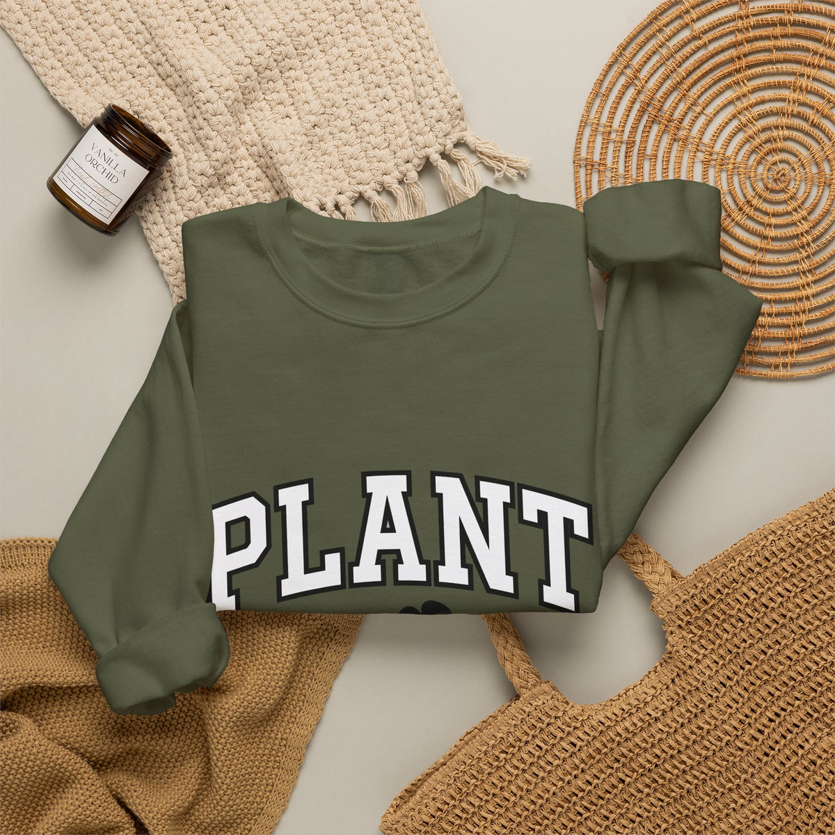 Potted Plant Sweatshirt Plant Botanical Gift Women Bold Sweatshirt Planter Sweatshirt Gardener Enthusiast Graphic Sweatshirt Floral Graphic Retro Checkered