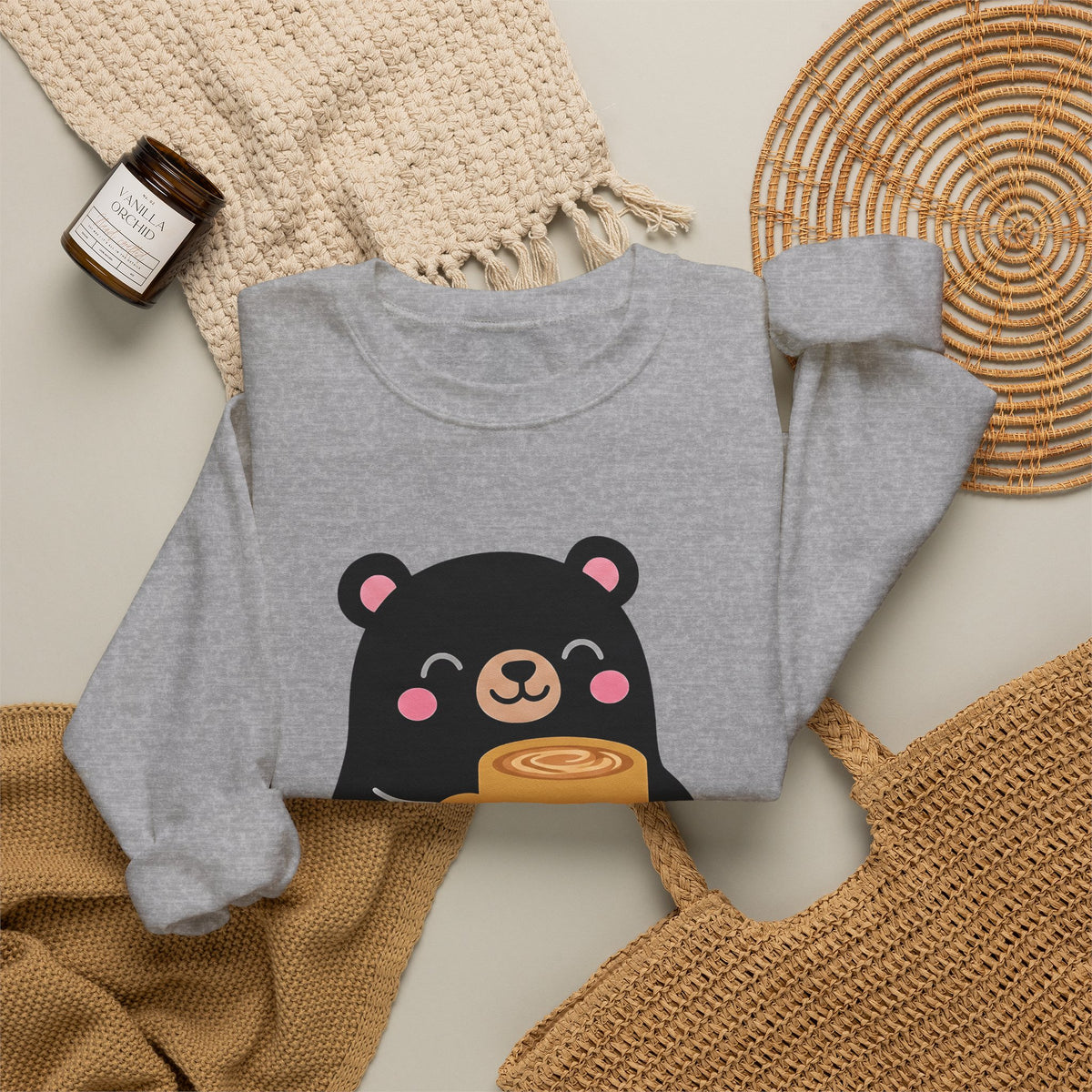 Bear Coffee Cup Coffee Animal Gift Cute Mug Coffee Fan Coffee Mug Kawaii Minimalist Sweatshirt