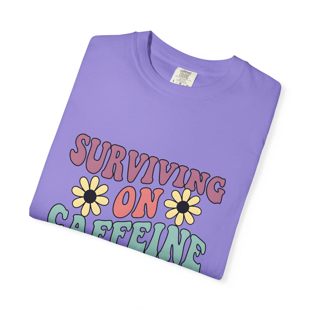 Retro Floral Art T-Shirt Coffee Satire Gift Women Boho T-Shirt Floral Art T-Shirt Java Fan Bohemian T-Shirt Sarcastic Graphic Retro Wildflower