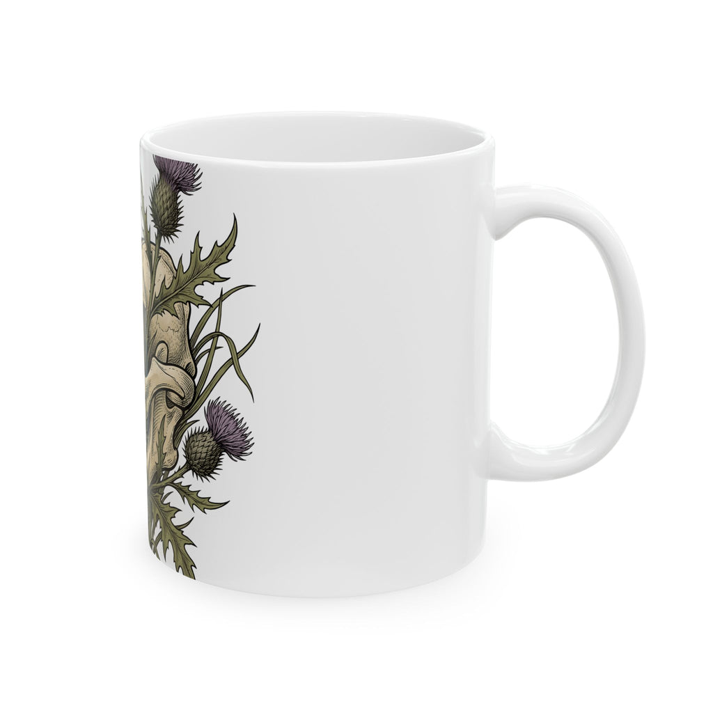 Animal Skull Mug Animals & Flowers Spooky Gift Women Sketch Mug Cranium Mug Wildlife Fan Illustration Graphic Mug Hand Drawn