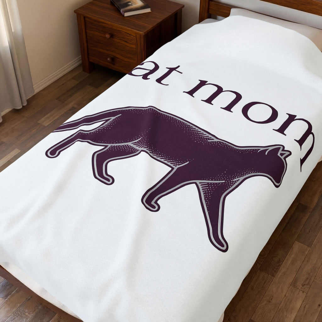 Cat Graphic Blanket Cat Mom Animal Gift Women Minimalist Blanket Kitten Blanket Cat Lady Fan Feline Blanket Simple Design Creature Graphic Vintage