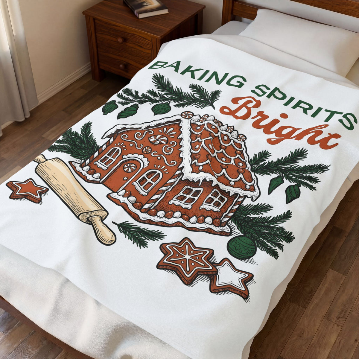 Gingerbread Cabin Blanket Christmas Dessert Gift Women Cartoon Blanket Gingerbread House Blanket Xmas Fan Ginger Cartoon Blanket Pastry Graphic