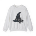 Witch Hat Sweatshirt Halloween Sorcery Gift Women Cartoon Sweatshirt Wizard Hat Sweatshirt Halloween Fan Comic Sweatshirt Magic Graphic Silhouette Gingham Bow