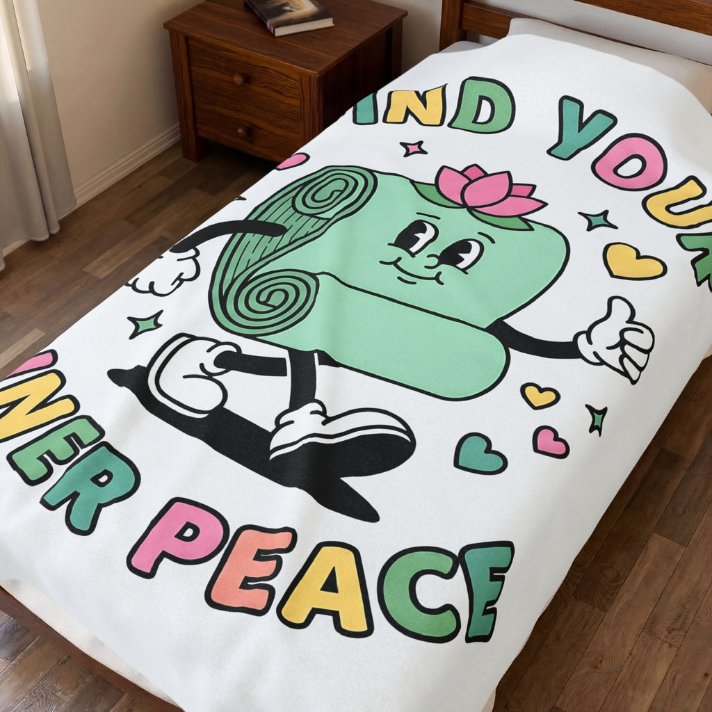 Workout Mat Design Blanket Yoga Relaxation Gift Women Doodle Blanket Exercise Mat Blanket Yoga Enthusiast Hand Drawn Blanket Calming Illustration