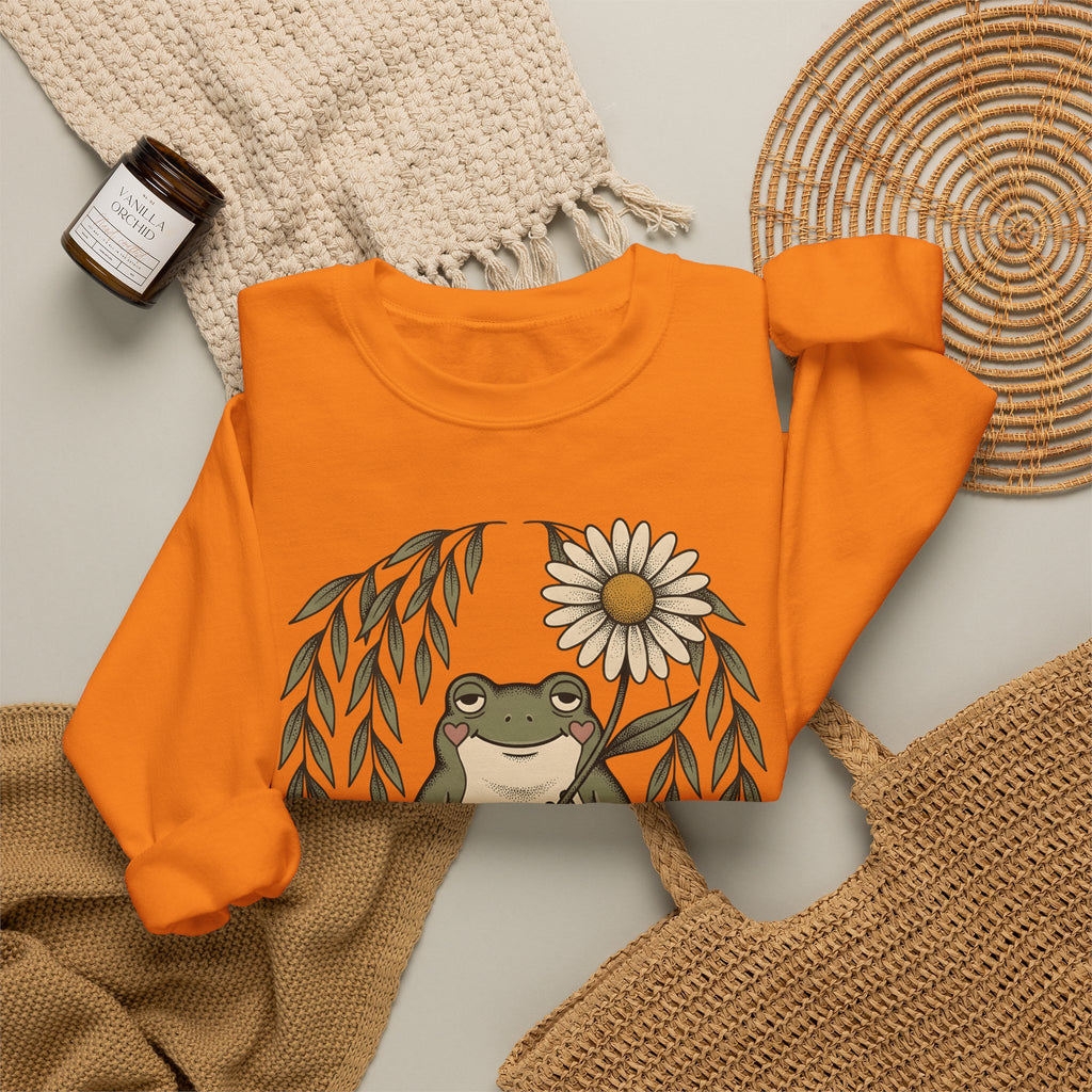 Frog Flower Cute Animal Gift Boho Toad T Sweatshirt