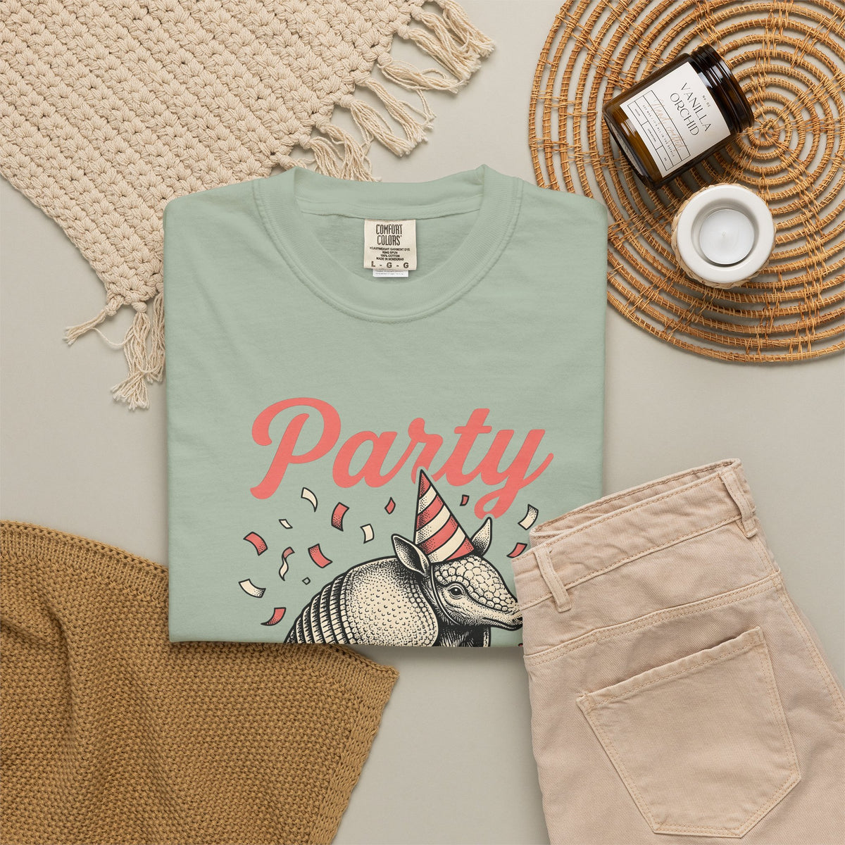 Armadillo Birthday Hat T-Shirt Cowgirl Celebration Gift Women Sketch T-Shirt Dillo T-Shirt Cowgirl Fan Drawing Graphic Retro Glitter T-Shirt