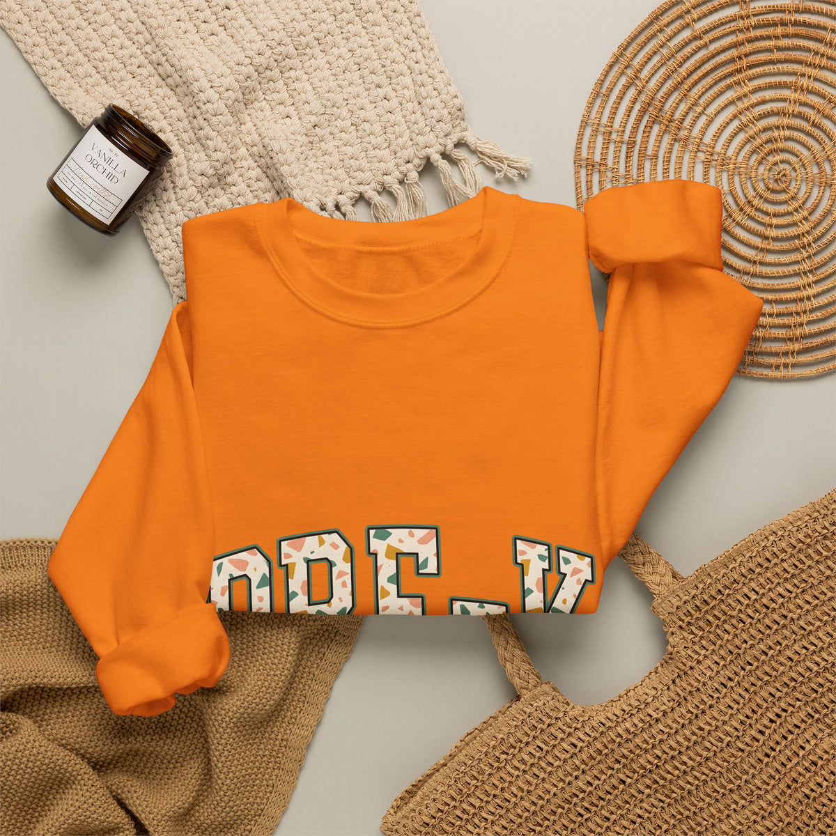 Terrazzo Letters Sweatshirt Teacher Nursery Gift Women Cute Sweatshirt Alphabet Sweatshirt Educator Enthusiast Kawaii Sweatshirt Classroom Graphic Old School