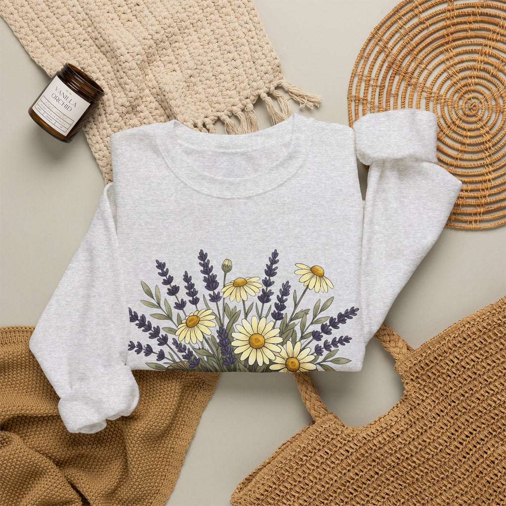 Flower Bunch Sweatshirt Moms Plants Gift Women Hand Drawn Sweatshirt Bouquet Sweatshirt Mother Fan Illustrated Sweatshirt Botanical Graphic Sketch Daisy Bloom