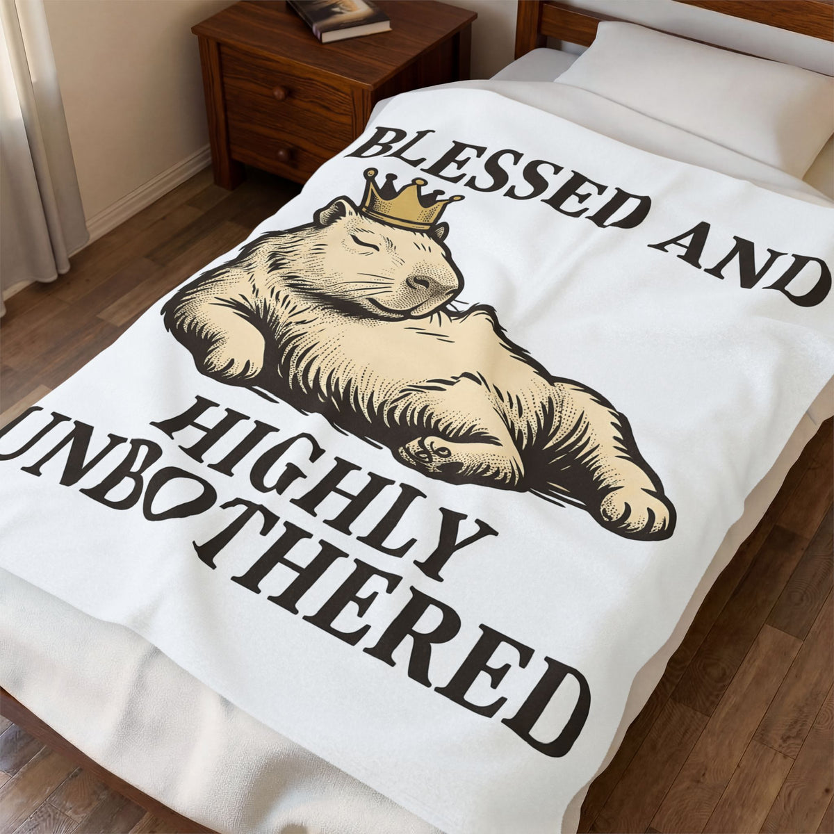 Capybara Crown Blanket Capybara Comedy Gift Women Classic Blanket Crown Blanket Rodent Fan Retro Blanket Humor Graphic Doodle Beast Blanket