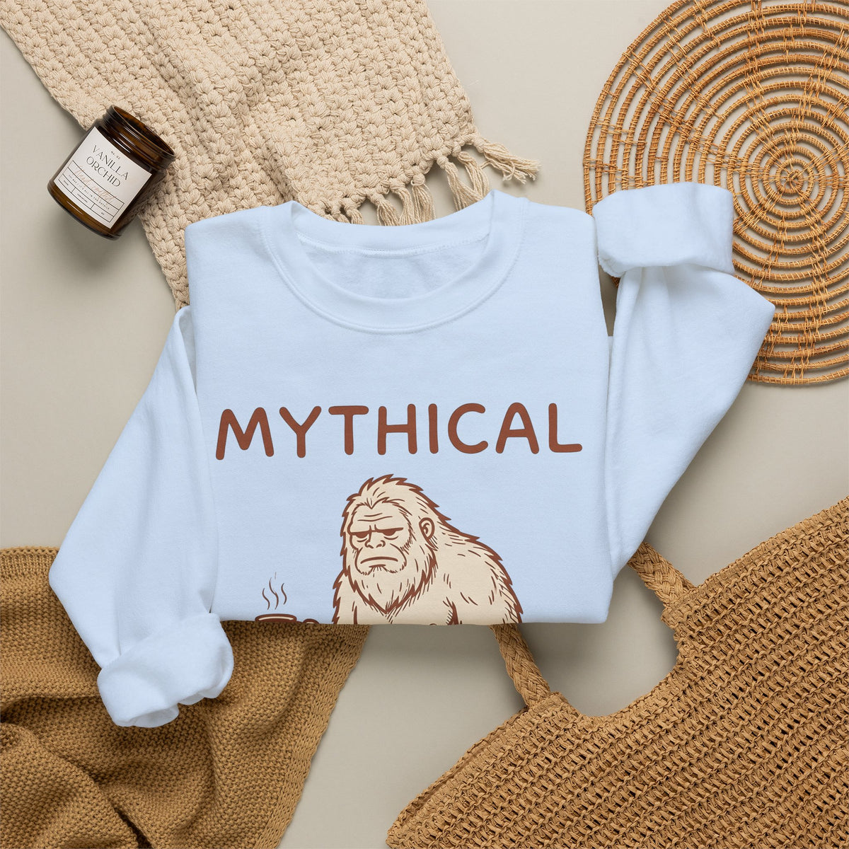 Sasquatch Coffee Sweatshirt Coffee Cryptid Gift Women Sketch Sweatshirt Bigfoot Coffee Sweatshirt Coffee Fan Sasquatch Graphic Sweatshirt Retro Coffee Cup