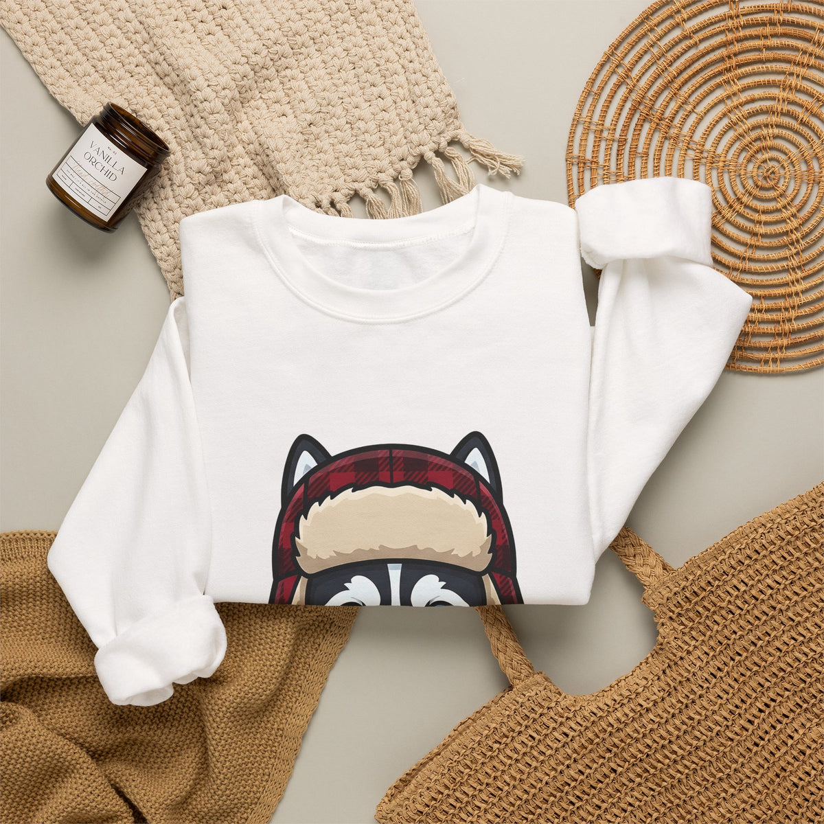 Husky Pup Sweatshirt Dog Companion Gift Women Illustration Sweatshirt Siberian Husky Sweatshirt Dog Fan Husky Graphic Sweatshirt Manga Winter Cap Sweatshirt