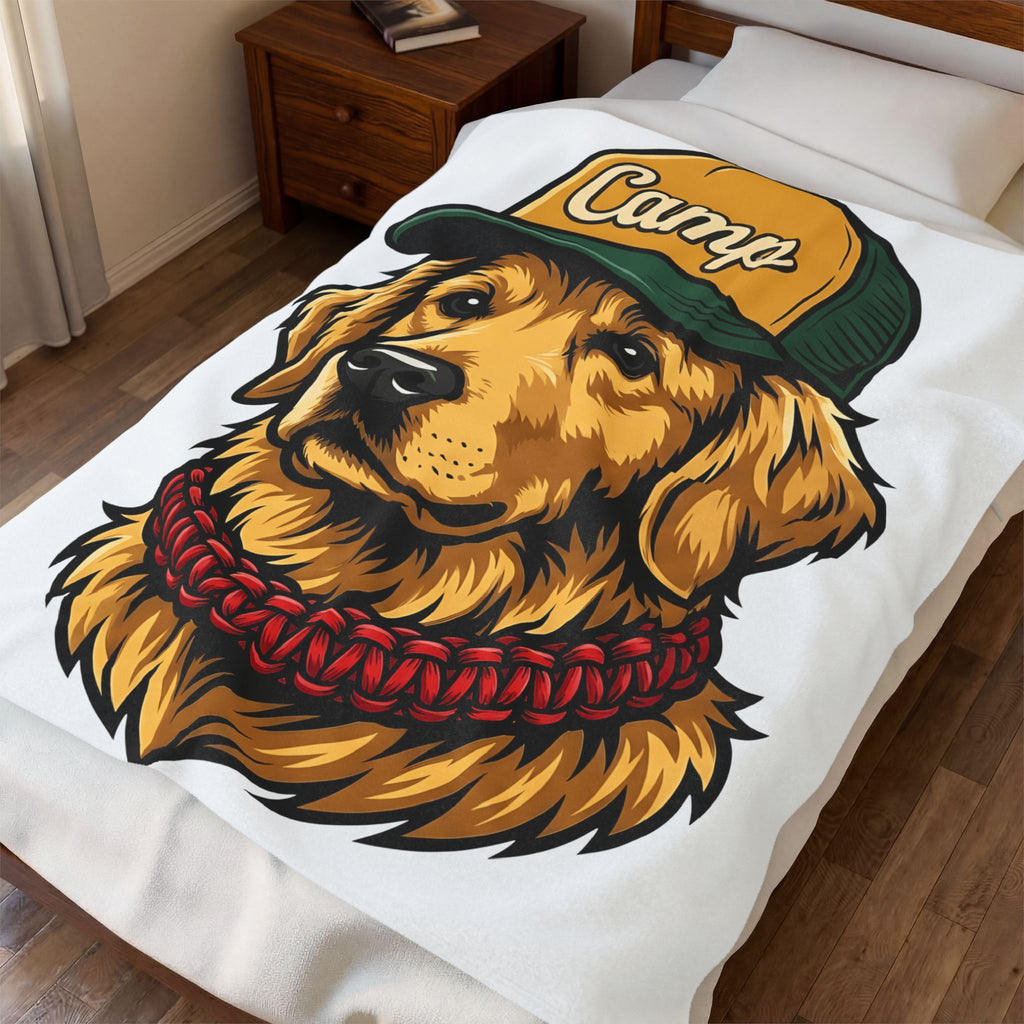 Golden Retriever Blanket Dog Hiking Gift Women Hand Drawn Blanket Retriever Blanket Dog Fan Illustrated Graphic Blanket Classic Cap Blanket