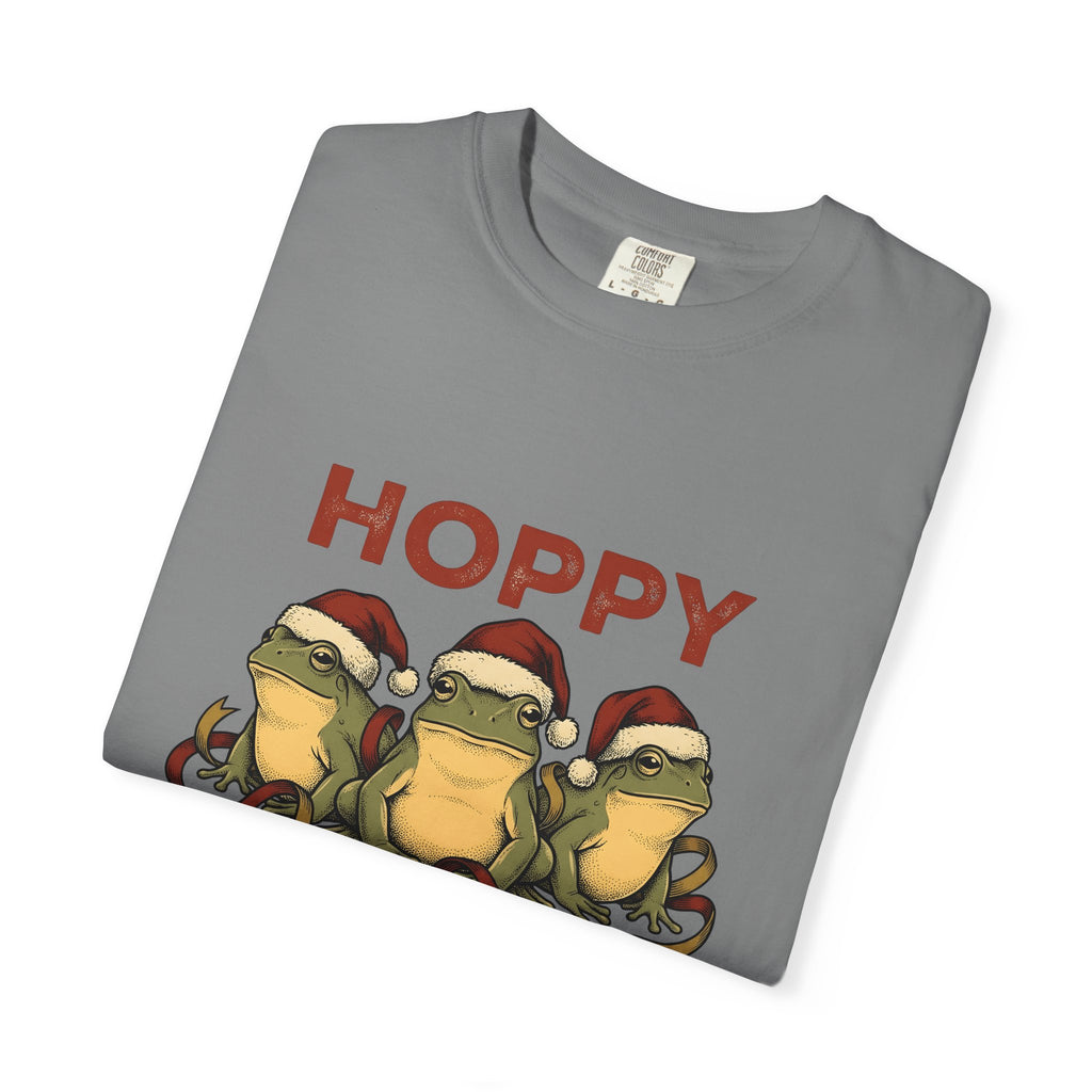 Frog Holiday Hats Christmas Wildlife Gift Cartoon Toad Xmas Fan Toad Animal Line Sash T-Shirt