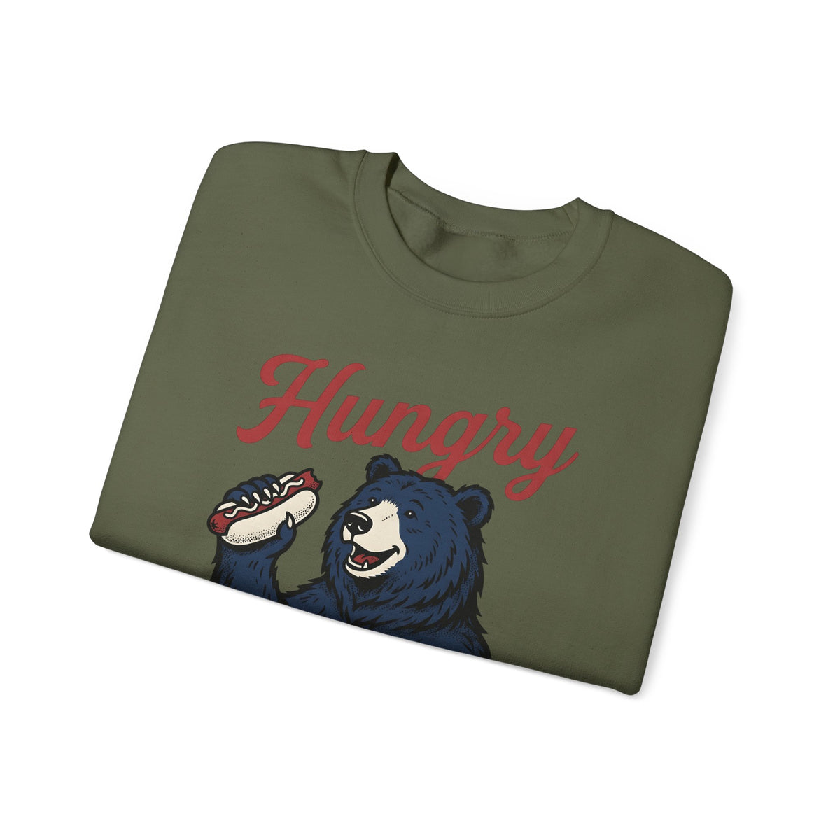 Bear Hotdog Sweatshirt America Independence Gift Women Old School Sweatshirt Hot Dog Sweatshirt American Fan Retro Sweatshirt Freedom Graphic Line Art Cuisine