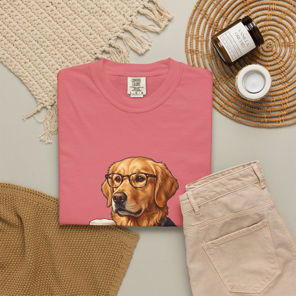 Golden Retriever Dog T-Shirt Dog Fun Gift Women Detailed T-Shirt Retriever T-Shirt Dog Fan Canine T-Shirt Humorous Graphic Old-Fashioned Lager