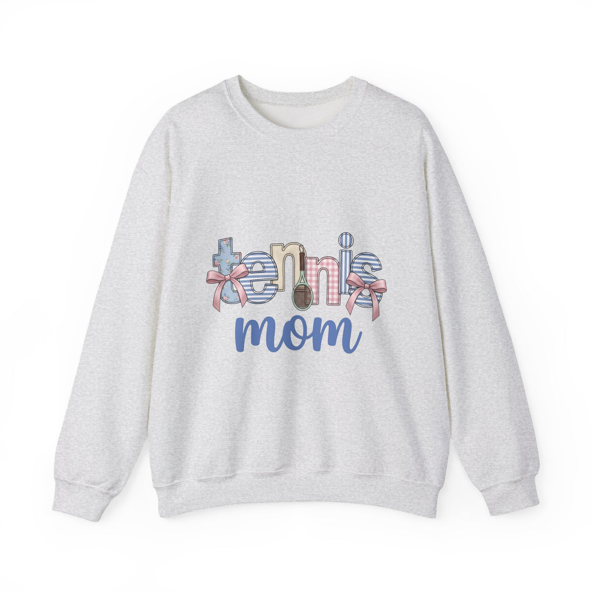 Tennis Racket Sweatshirt Tennis Mom Sports Gift Women Cute Sweatshirt Racquet Sweatshirt Tennis Enthusiast Kawaii Sweatshirt Athletic Graphic Retro Pink Bow