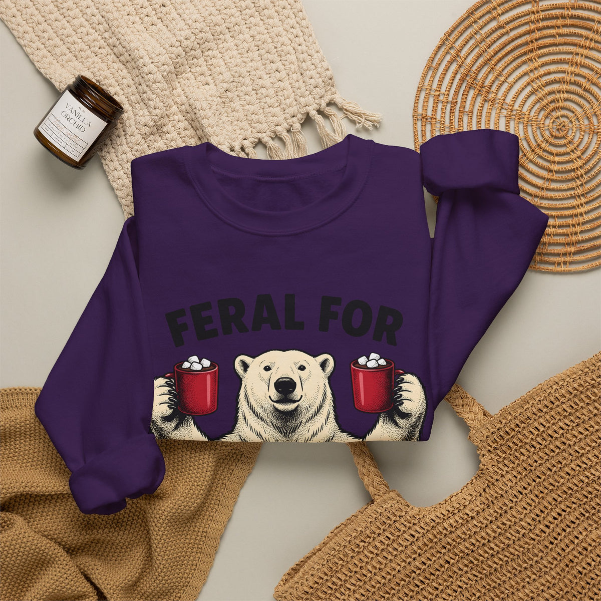 White Bear Holiday Frost Gift Rustic Polar Bear Christmas Fan Winter Cartoon Tea Mug Sweatshirt