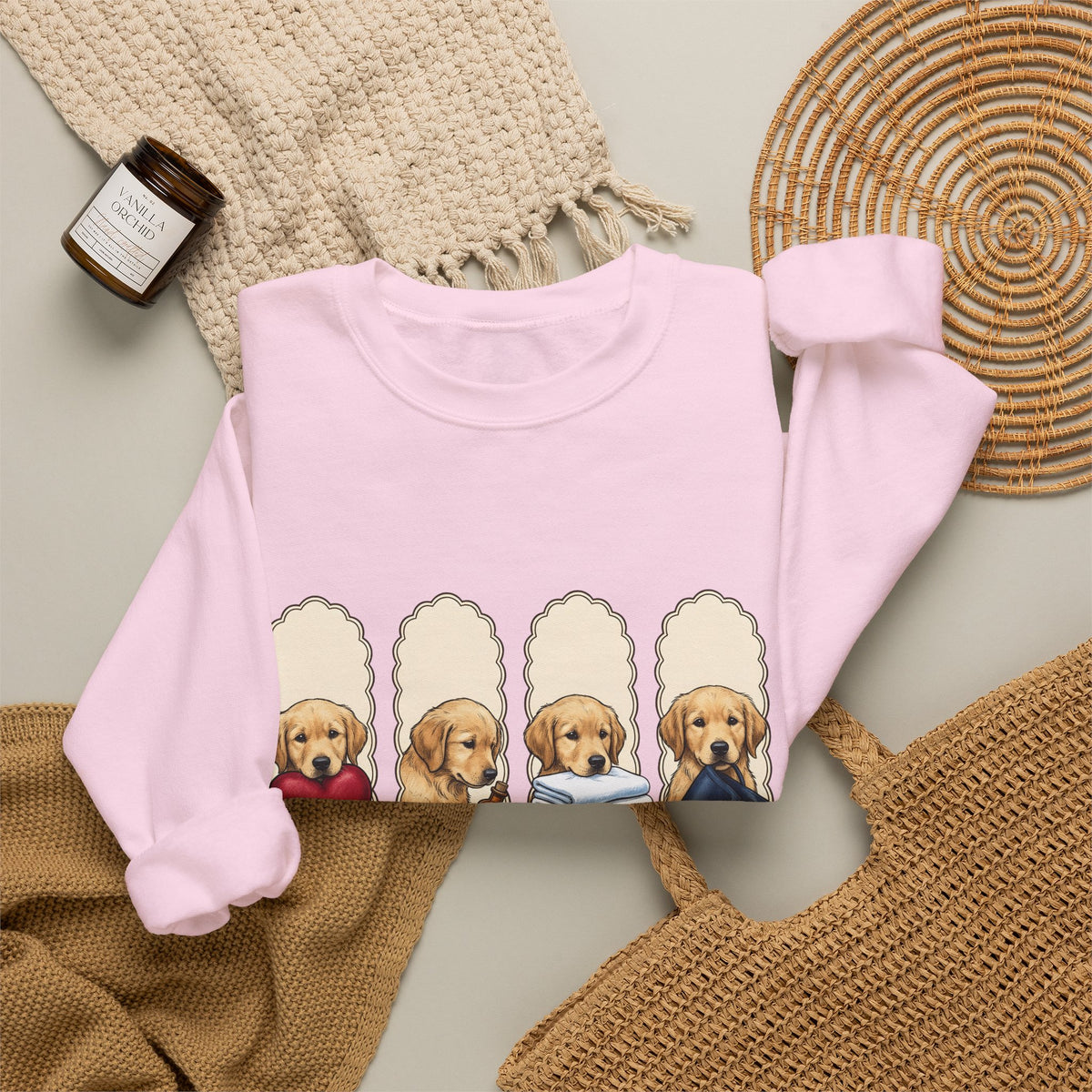 Golden Dog Puppy Nurse Pet Gift Puppy Healthcare Enthusiast Doggo Animal Minimalist Sweatshirt