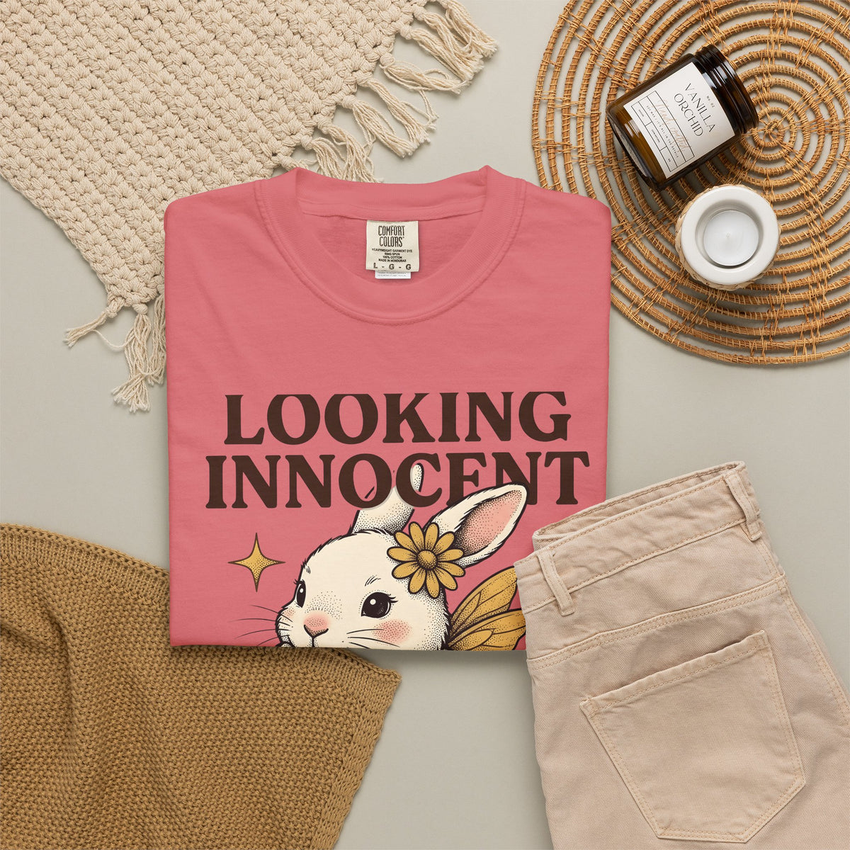 Bunny Sprite Cute Wildlife Gift Adorable Rabbit Kawaii Fan Cartoon Animal Hand Drawn T-Shirt