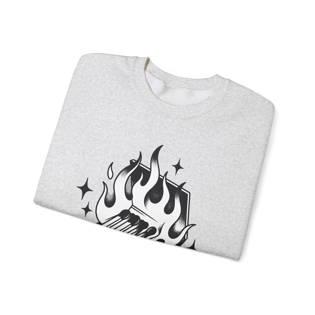 Lit Matchbox Sweatshirt Retro Amulet Gift Women Traditional Sweatshirt Matchbox Sweatshirt Retro Fan Matchstick Sweatshirt Charm Graphic Antique Twinkles